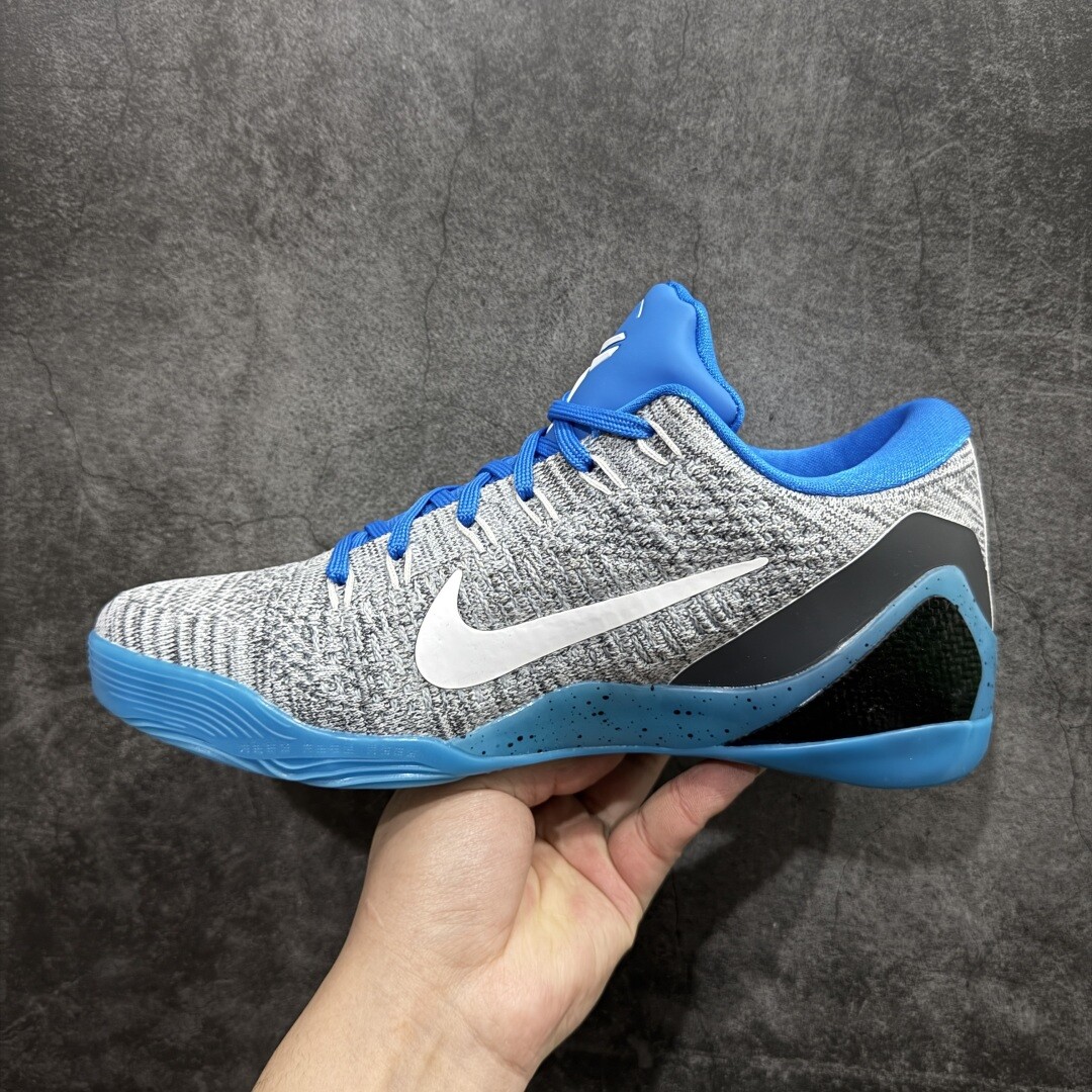 New NK Zoom Kobe 9 Elite Low Beethoven Blue Gray Mens Athletic Shoes Authentic