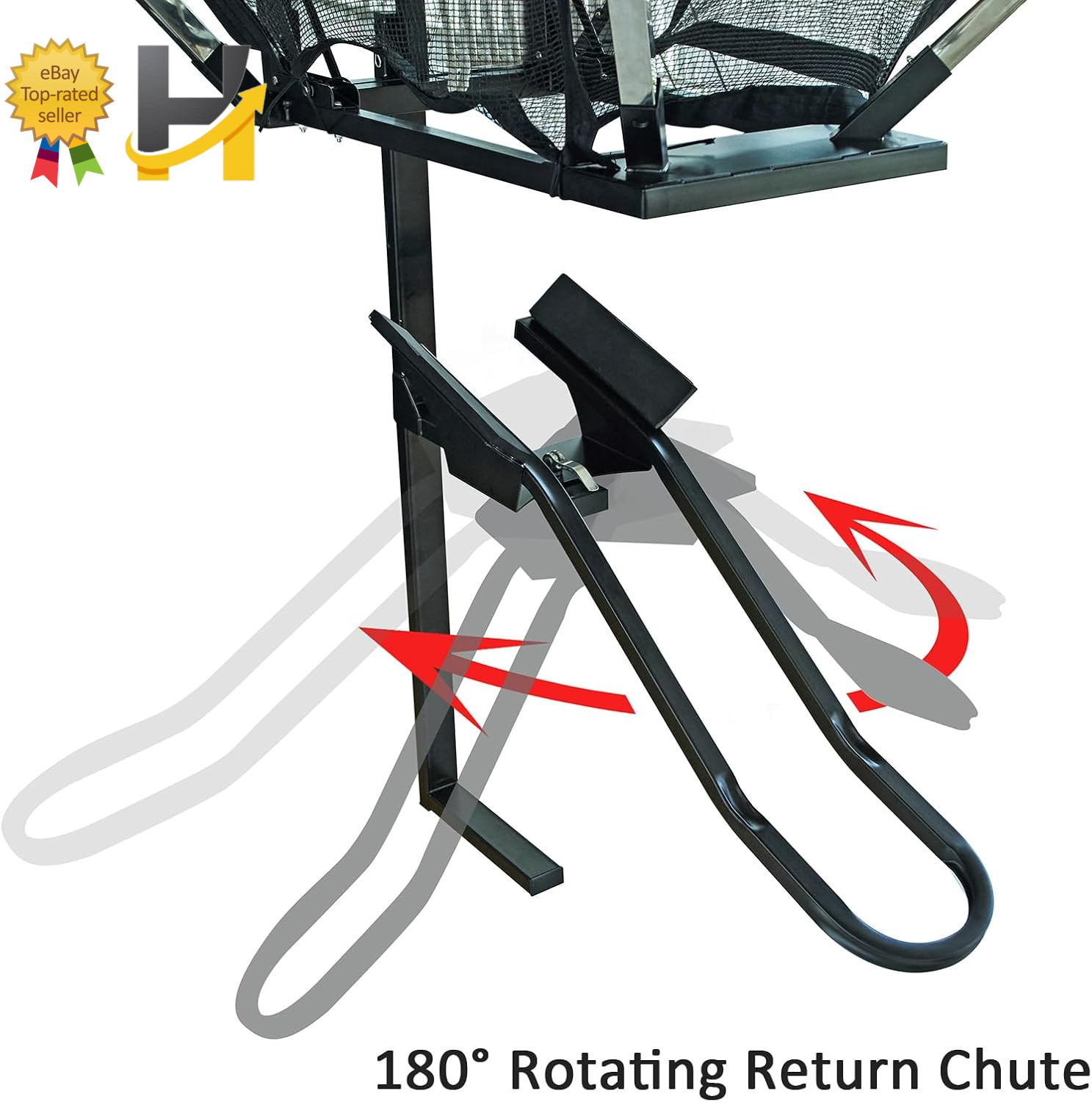 Basketball Shot Trainer with 180° Rotating Return Chute Basketball Rebounder Net