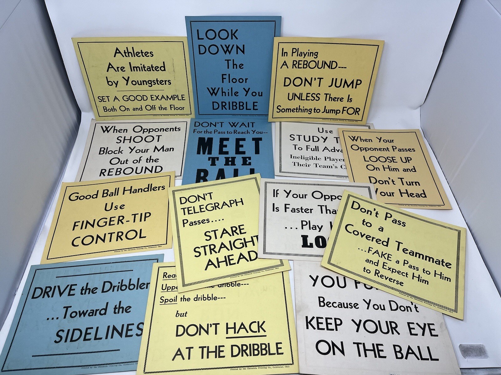 Vintage Basketball Training Flash Cards Lot