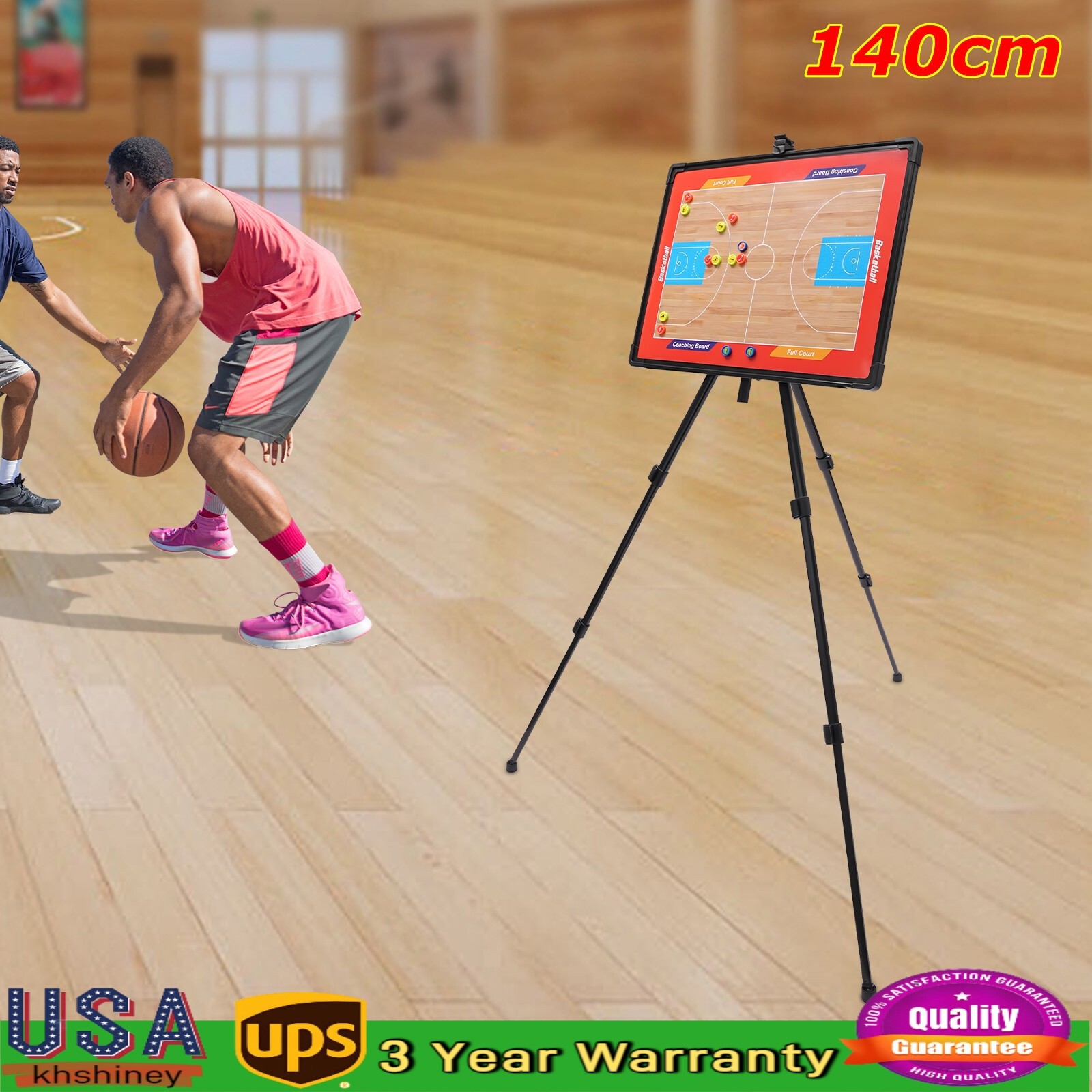 Tactical Display Board Coach Basketball Board Bracket Stand w/Magnets+Pen