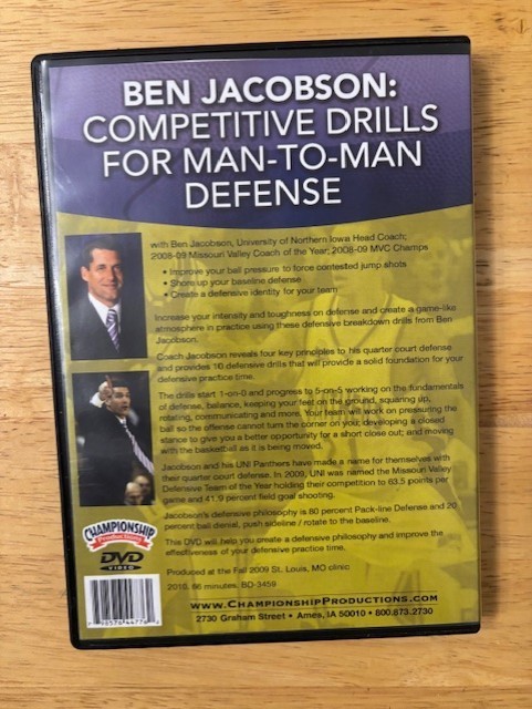 Ben Jacobson Competitive Drills For Man to Man Defense Basketball Coaching DVD