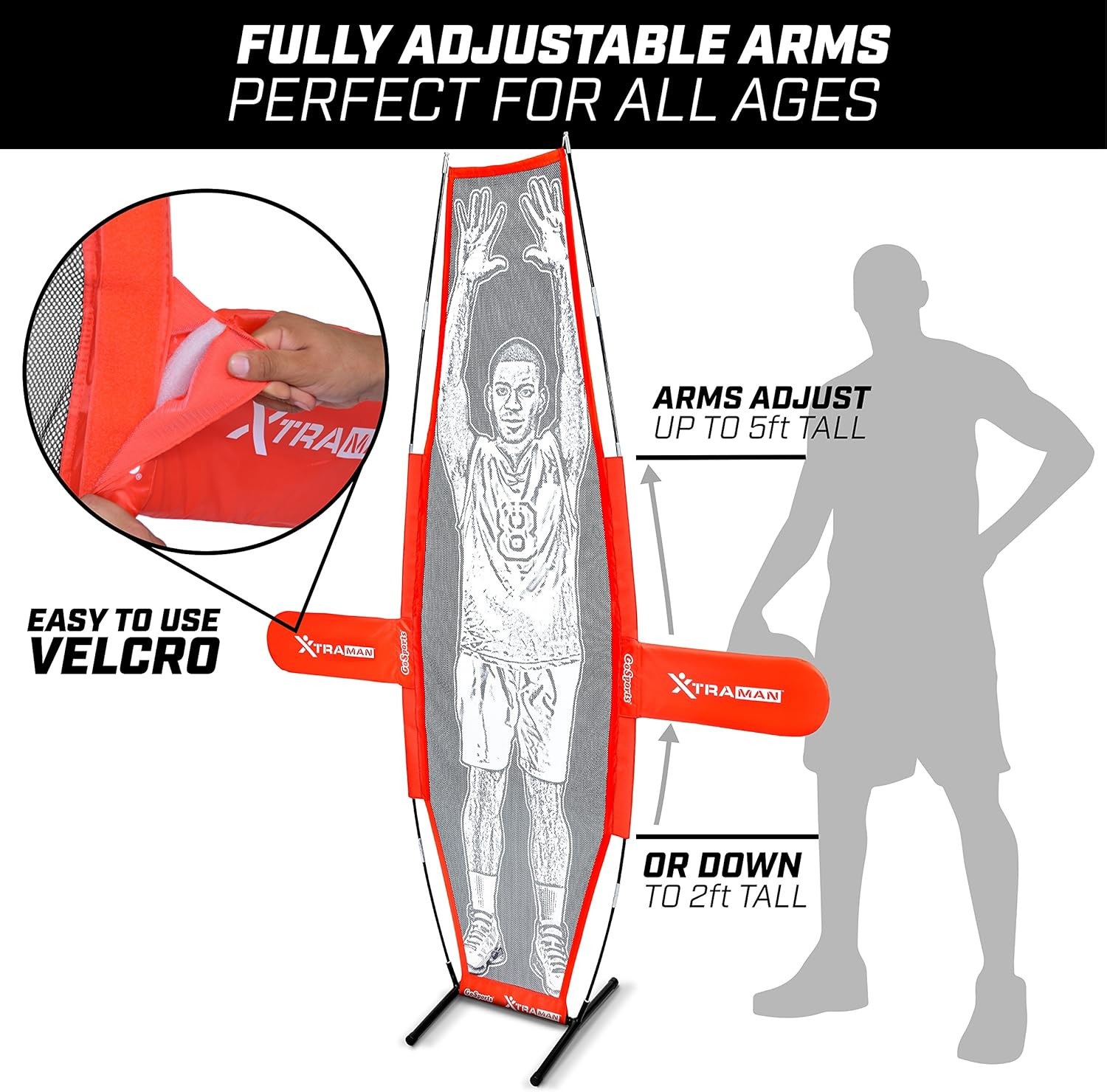 GoSports XTRAMAN Basketball Dummy Defender Training Mannequin 7′, Red
