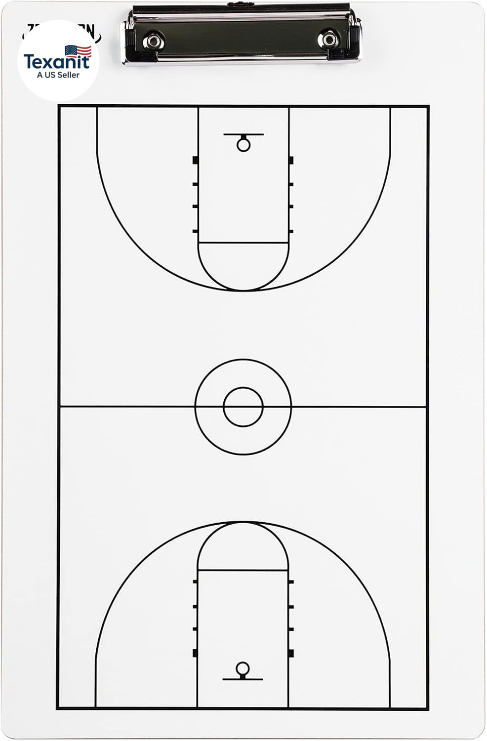 Dry Erase Basketball Clipboard for Coaches Double Sided Board, Sports Coaching (