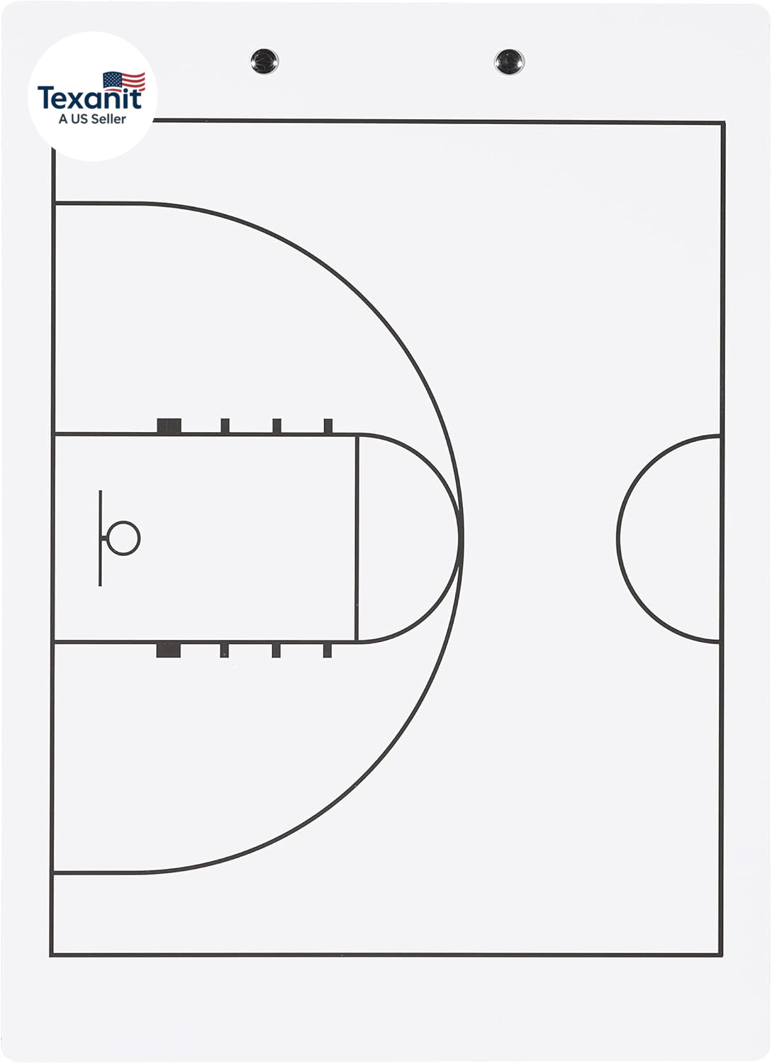 Basketball White Dry Erase Coaches Clipboard | Double-Side Basketball Coaching W