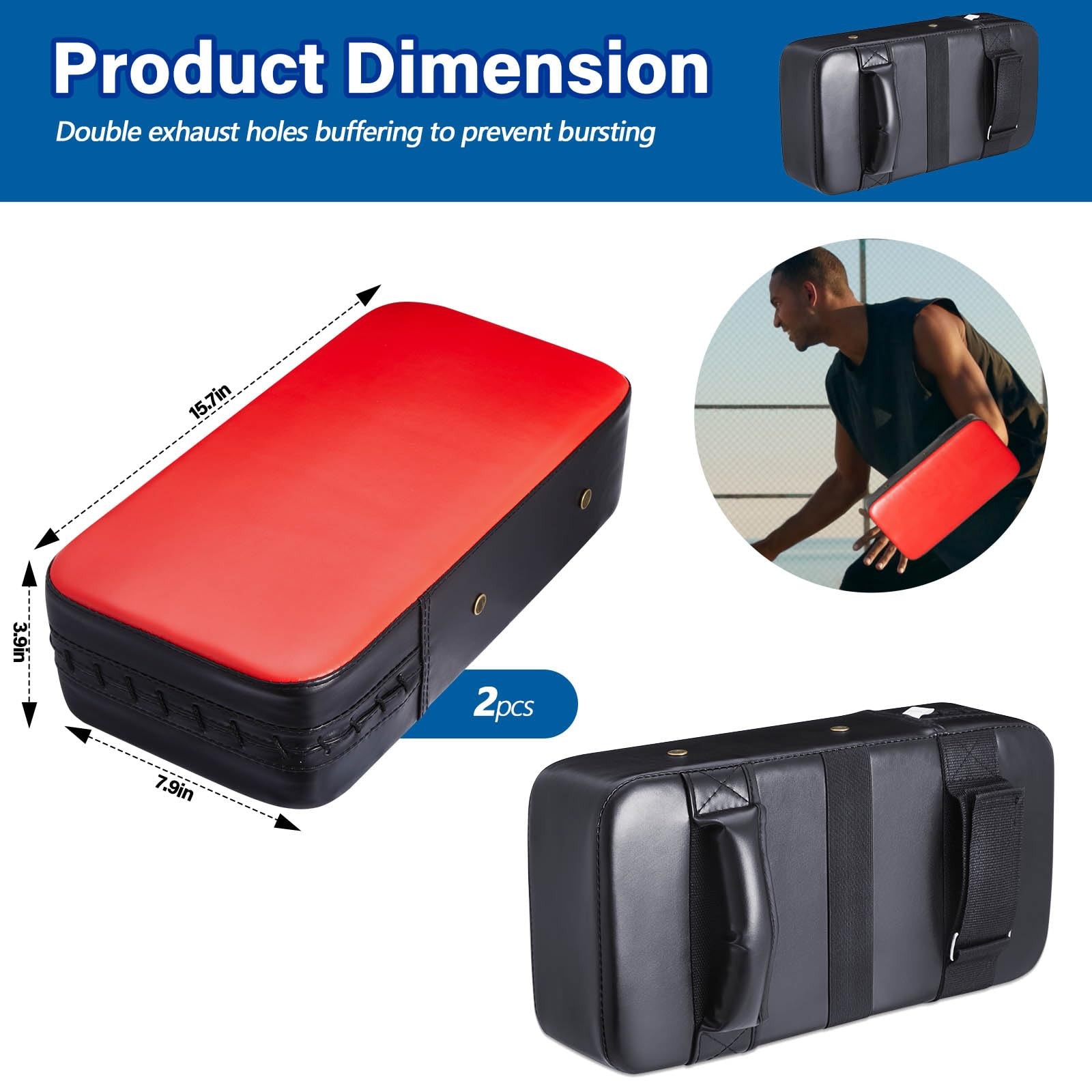 2 PCS Contact Training Pad Basketball Blocking Cushion PU Leather Football
