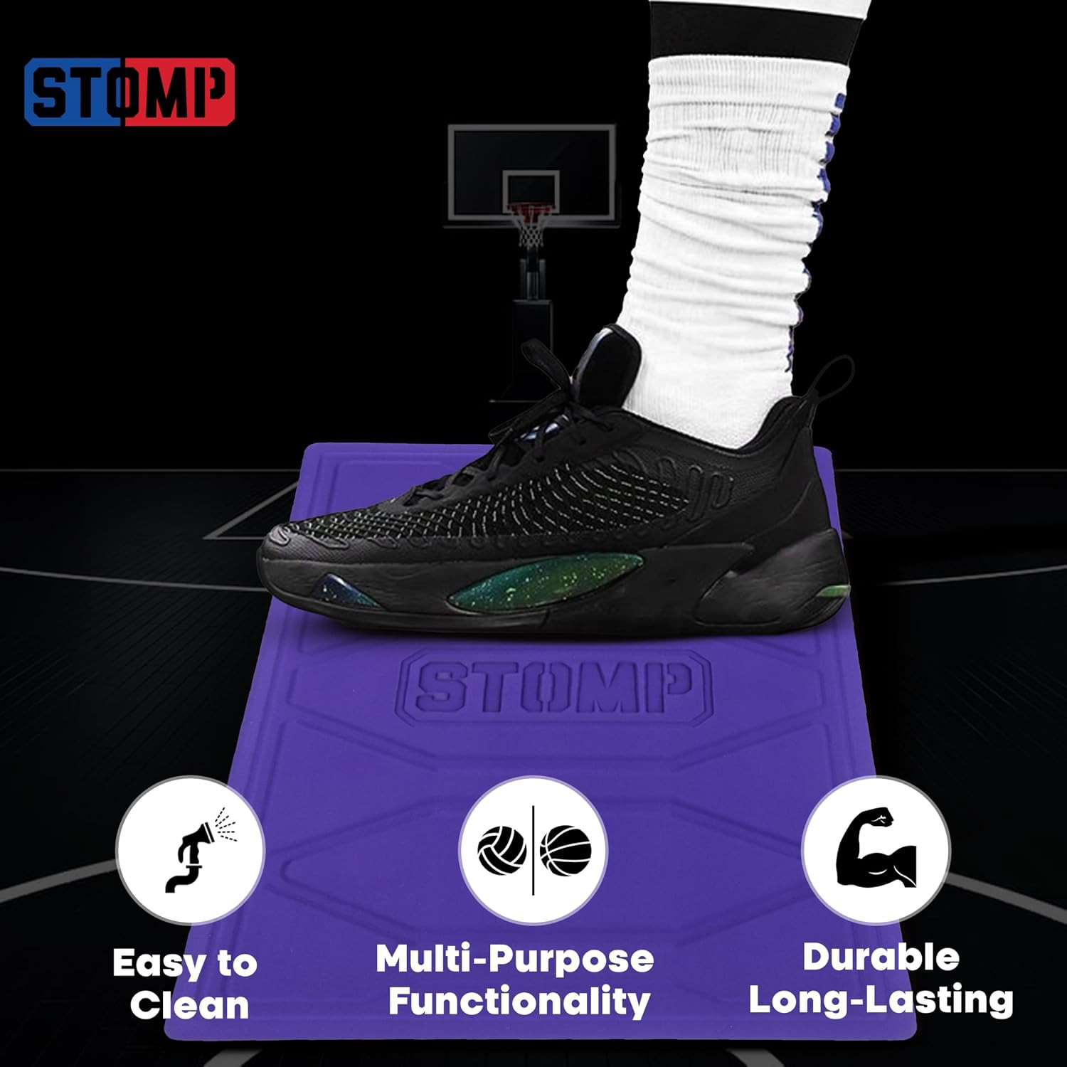 Mini Reusable Traction Mats for Basketball & Volleyball Shoes – 2-Pack Bundle