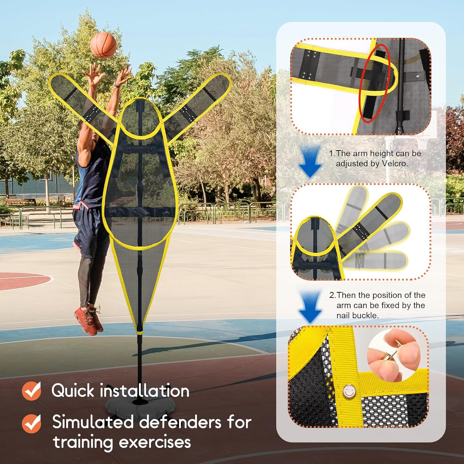 Adjustable Basketball Defense Dummy – Portable Training Aid for All Ages