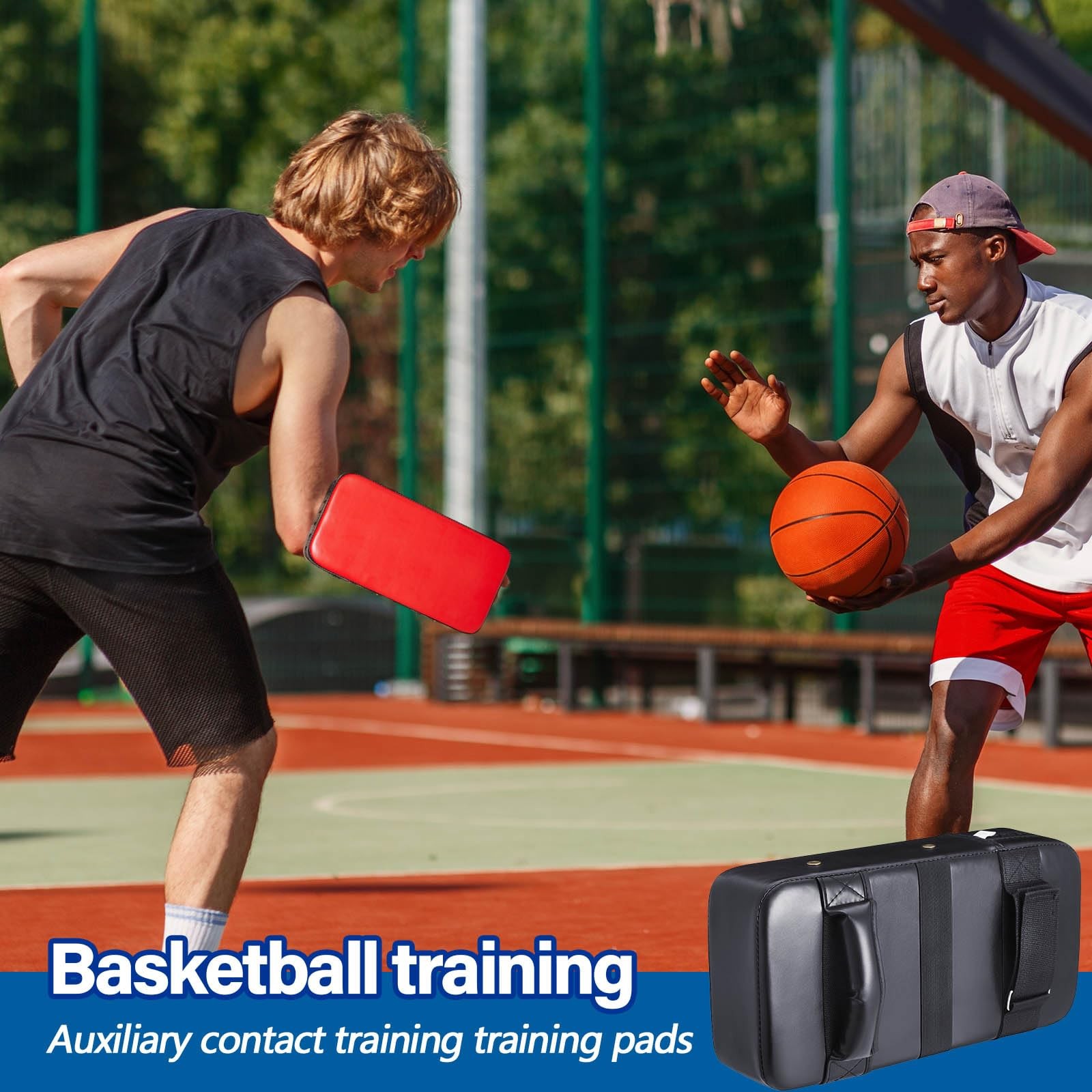 2 PCS Contact Training Pad Basketball Blocking Cushion PU Leather Football