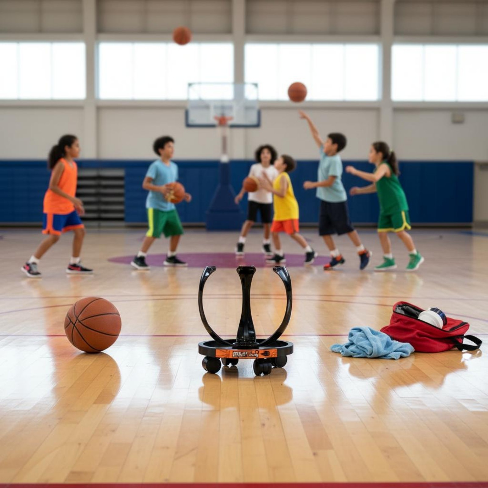 Minimalist Hoop Sport Practice Aid Stable Base Sports Gear Quiet Wheels for Gym