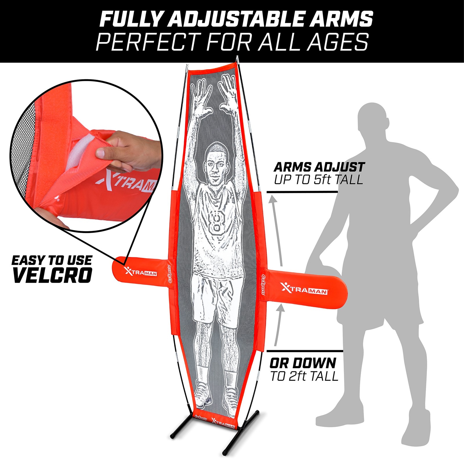 GoSports Basketball Xtraman Dummy Defender Training Mannequin – Huge 7′ Size for