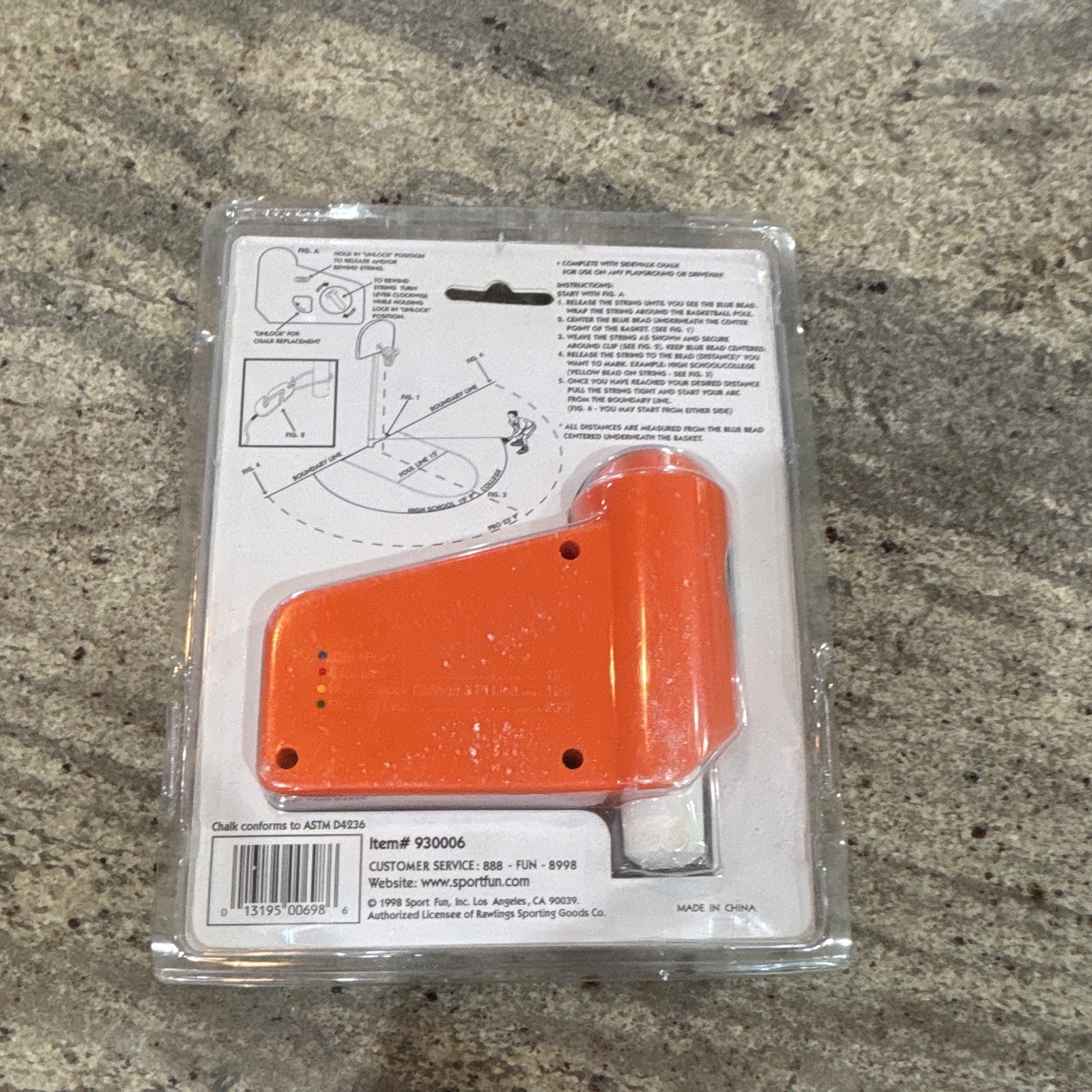 Rawlings 3 Point Basketball Chalker Retractable Portable Line Measure 930006
