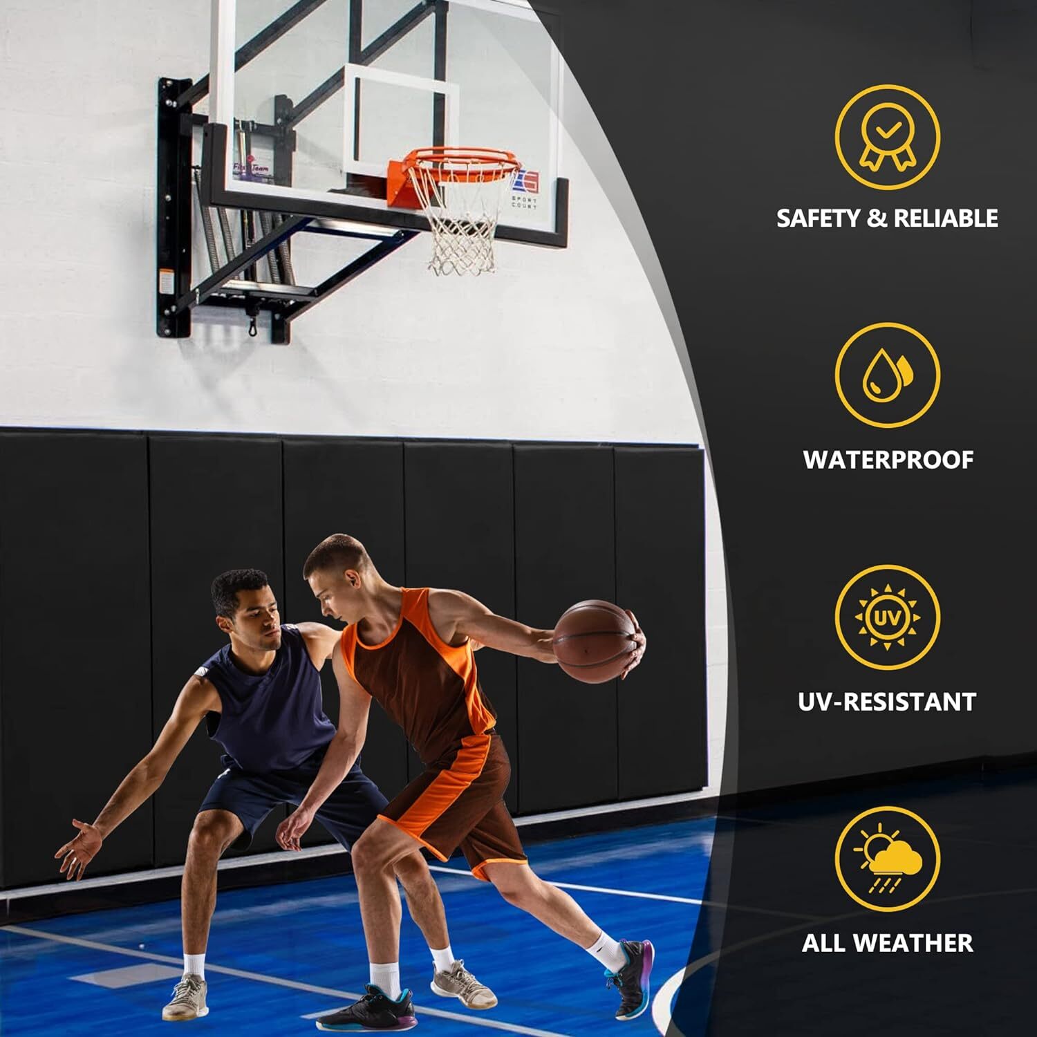 2″ Thick Foam Protection Pad,Gym Basketball-Court Garage Protectors,Gym Wall pad