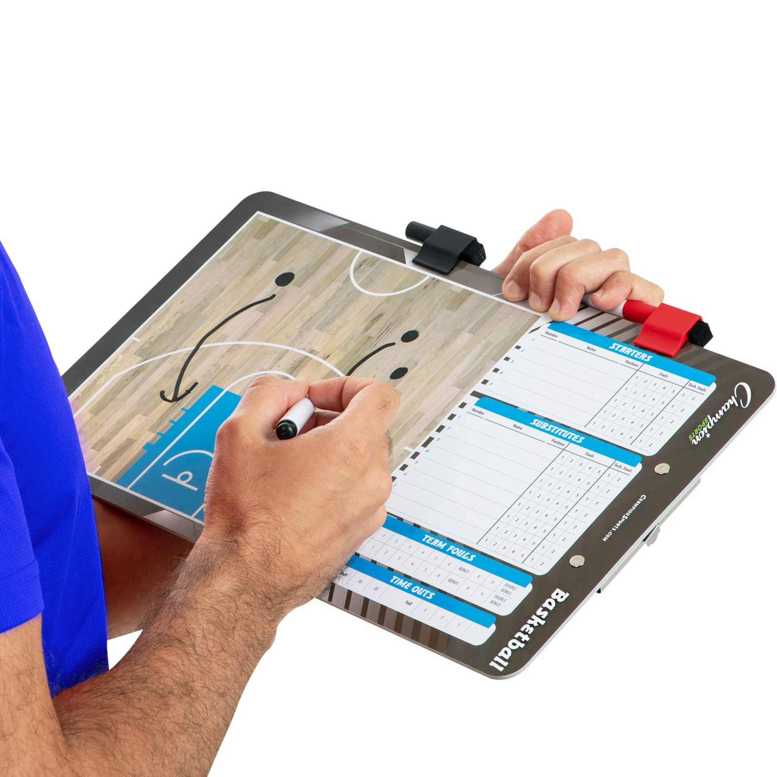 Champion Sports Basketball Coaches Clipboard Dry Erase Strategy Board 10X16