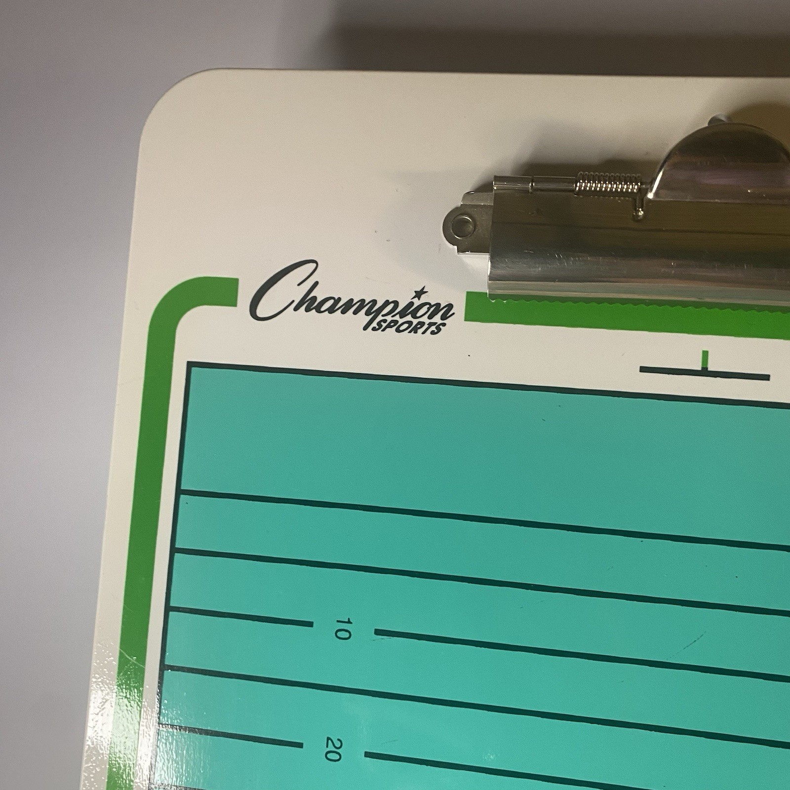 Vintage Champion Sports Football Dry Erase Coaching Clipboard Green