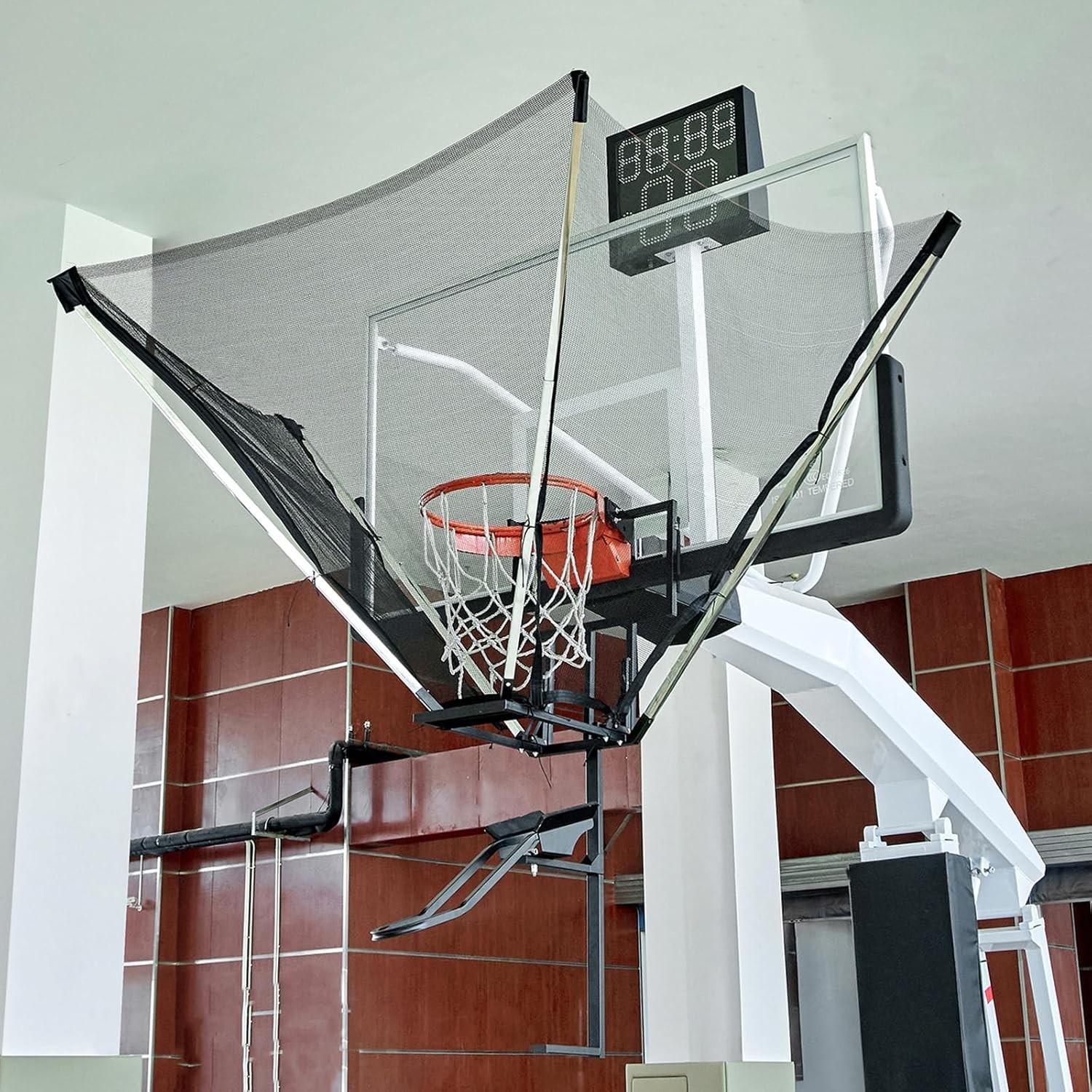 180° Rotating Basketball Shot Trainer with Rebounder Net System