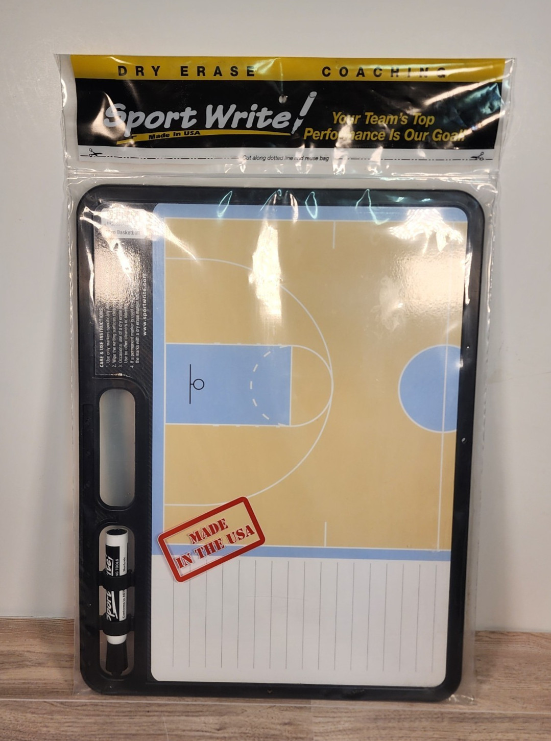 Sport Write Pro Basketball Coaching Board Dry Erase (16.5″ x 12.5″) New Open