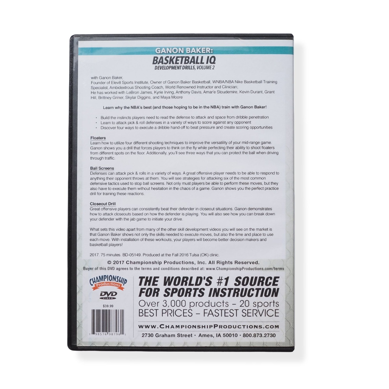 Championship Productions Ganon Baker: Basketball IQ Development Drills Vol 2 DVD