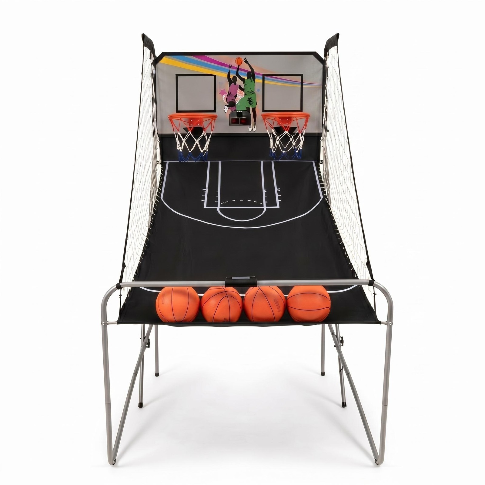 Foldable Electronic Basketball Game for 2 Players, Dual Arcade Shootout Indoor