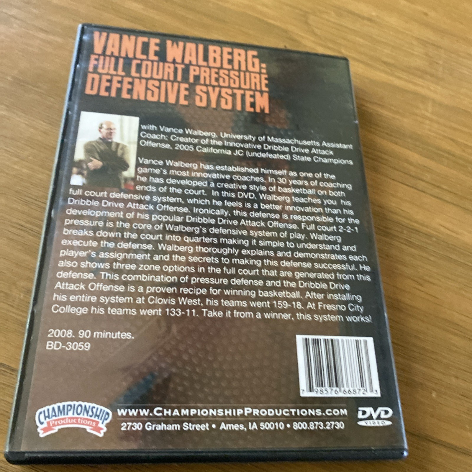 Vance Walberg Full Court Pressure Defensive System Basketball Coaching DVD