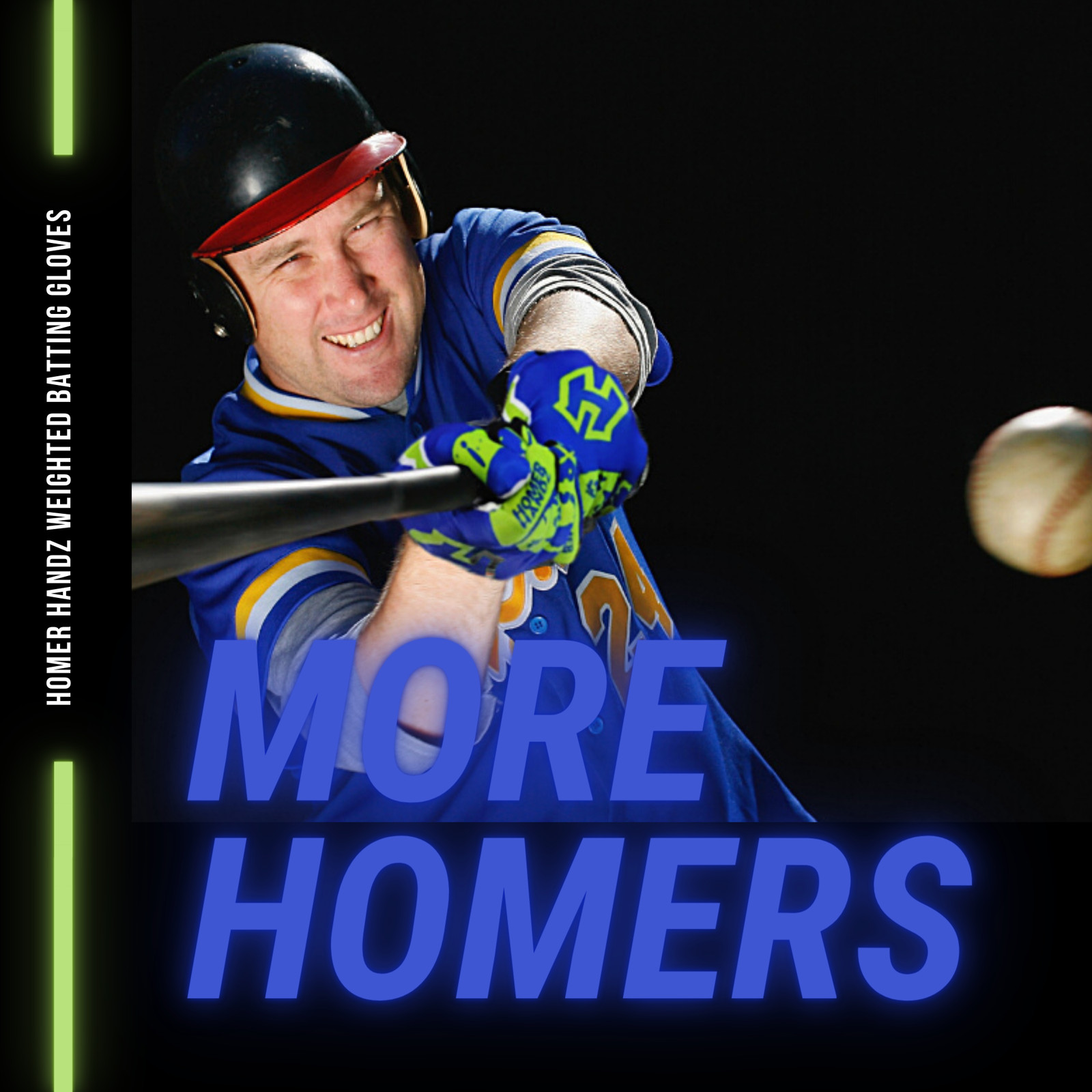 Homer Handz Weighted Baseball or Softball Batting Gloves | More Powerful Swing