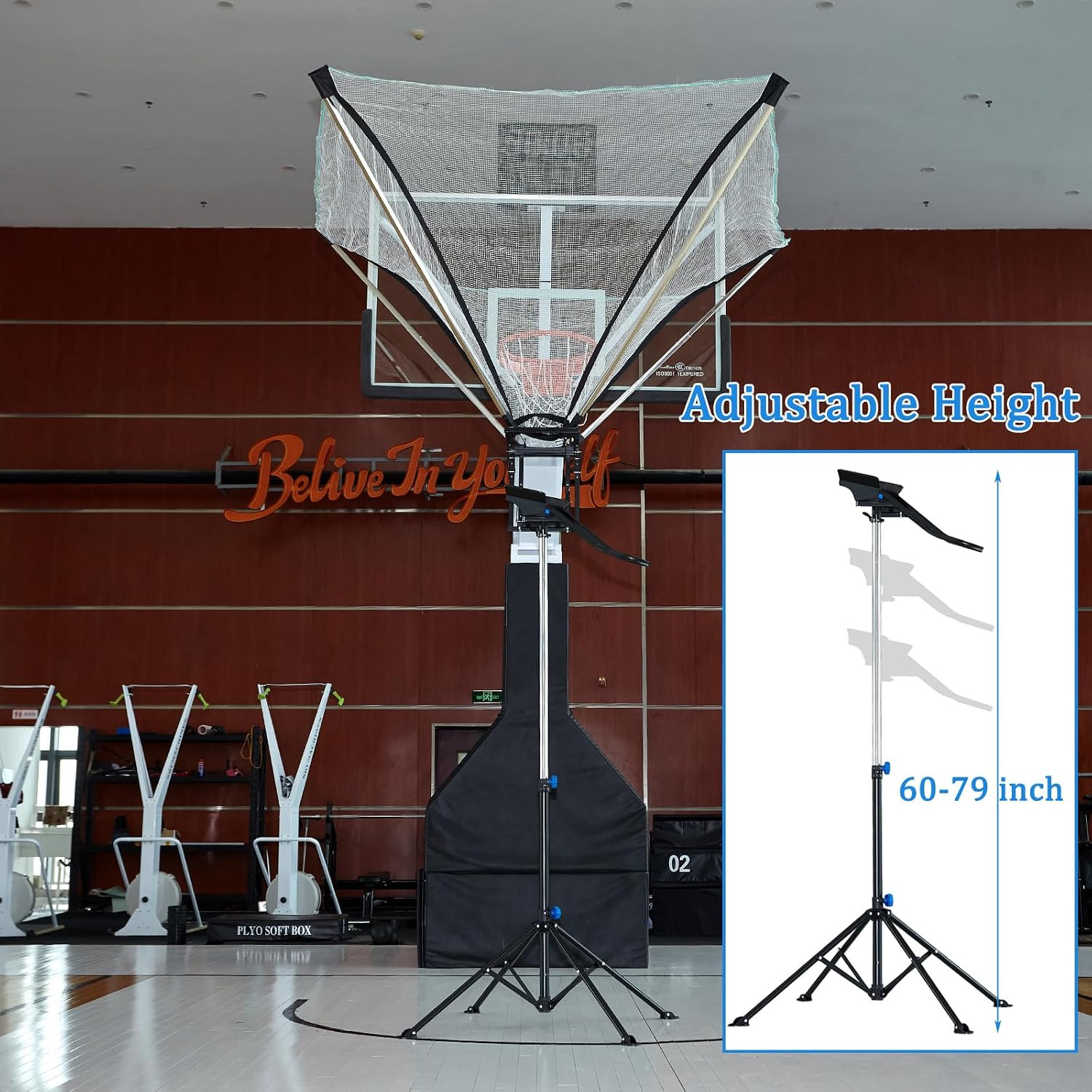 Basketball Rebounder with Rotating Track，Basketball Shot Trainer Rebounder with