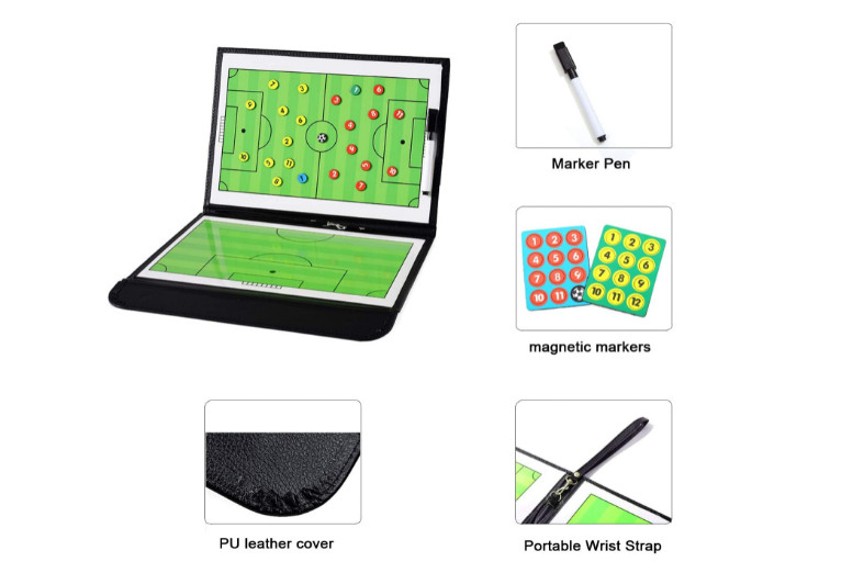 Soccer Coaching Board Football Clipboard Tactical Magnetic Portable Zipper Bag