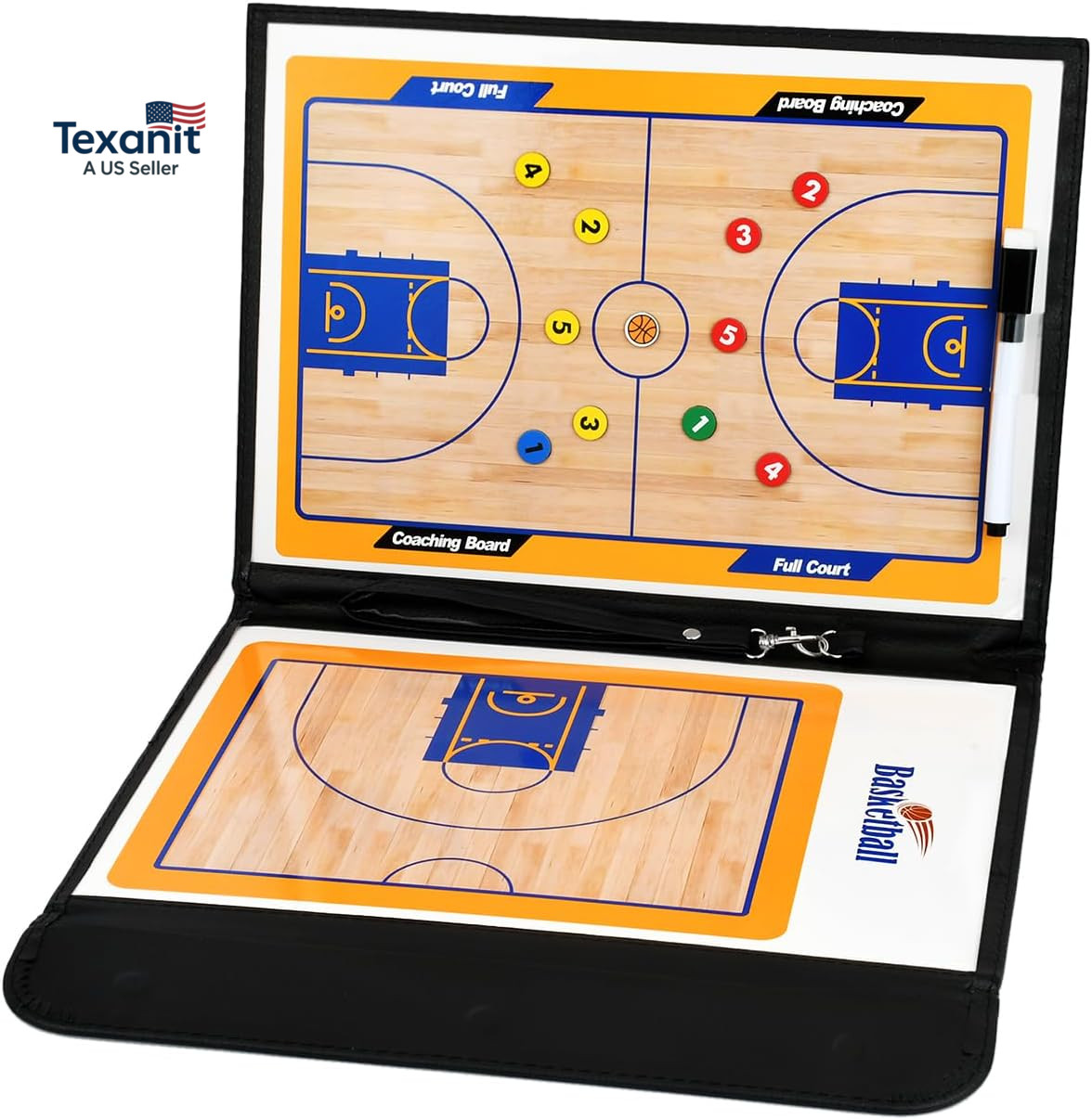 Magnetic Basketball Coaching Board Coaches Clipboard Tactical Board Kit with Dry