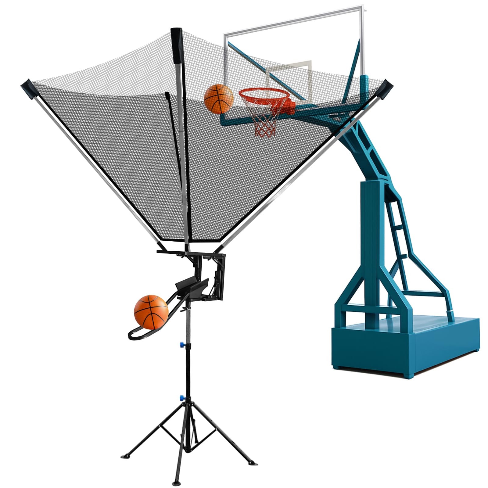 Basketball Rebounder Trainer with Rotating Track – Shot Black