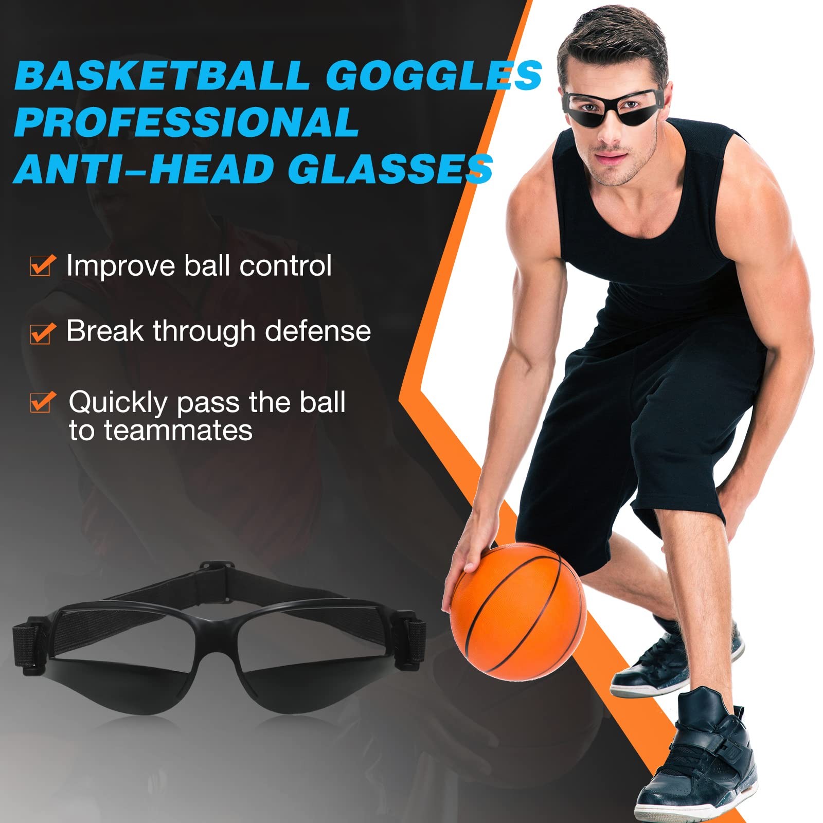 Weewooday 8 Pack Basketball Dribbling Goggles Adjustable Sport Training Glass…