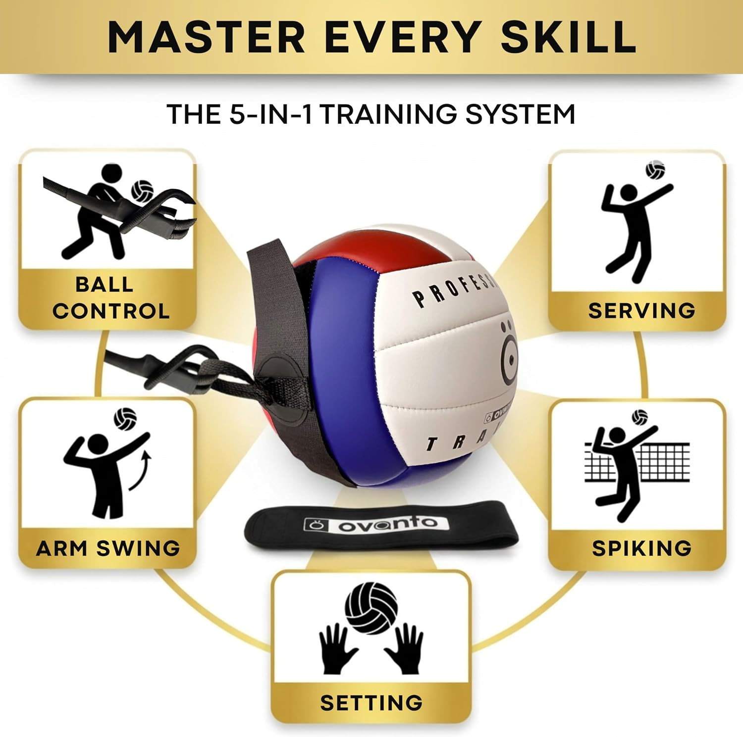 Volleyball Training Equipment Aid – Adjustable Practice Volleyball Kit