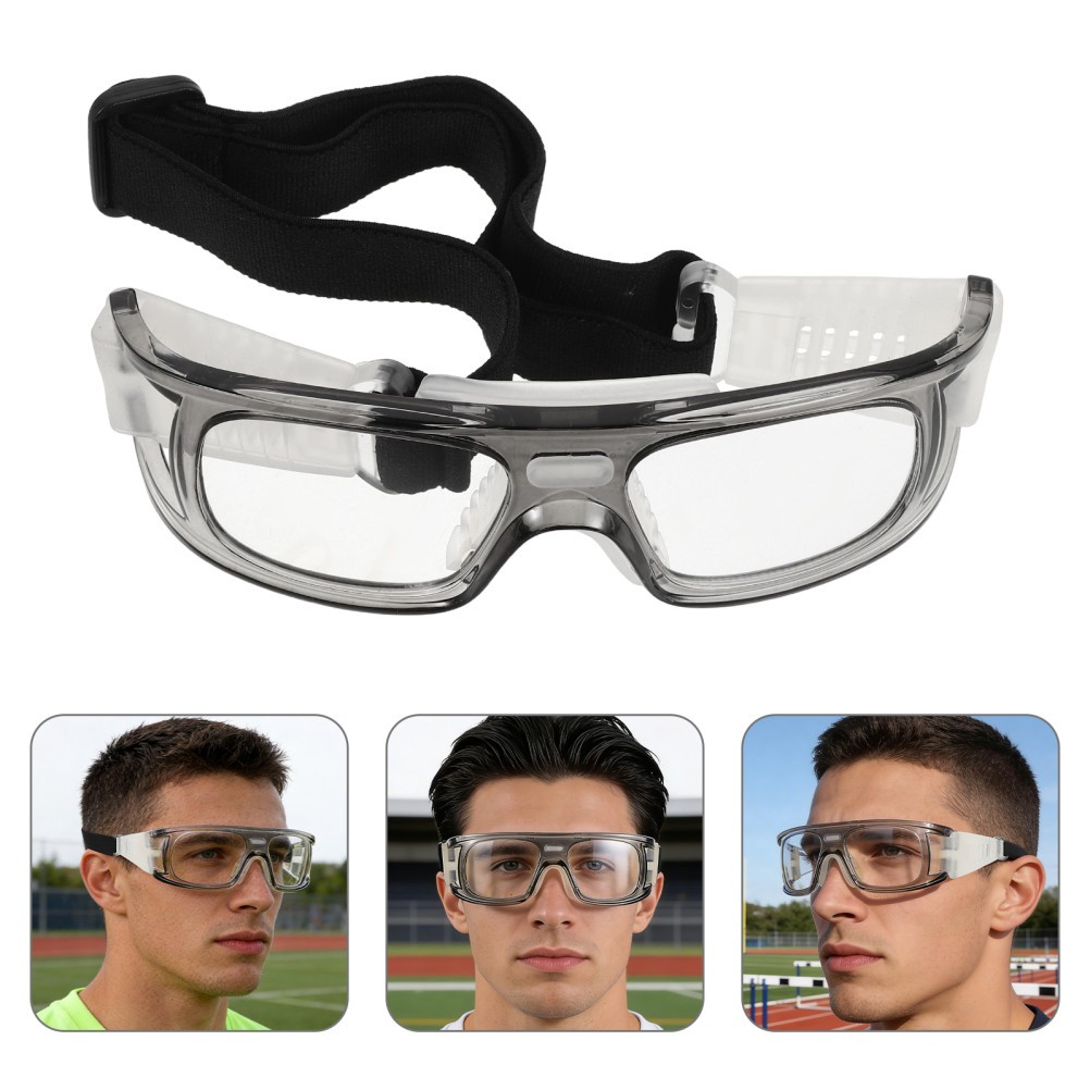 Durable Adjustable Sport Eyewear for Basketball Soccer Clear Protective Goggles