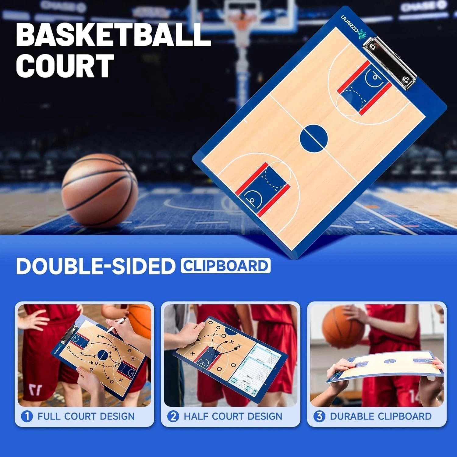 Basketball Dry Erase Coaches Clipboard, Basketball Clipboard for Coaches Double-