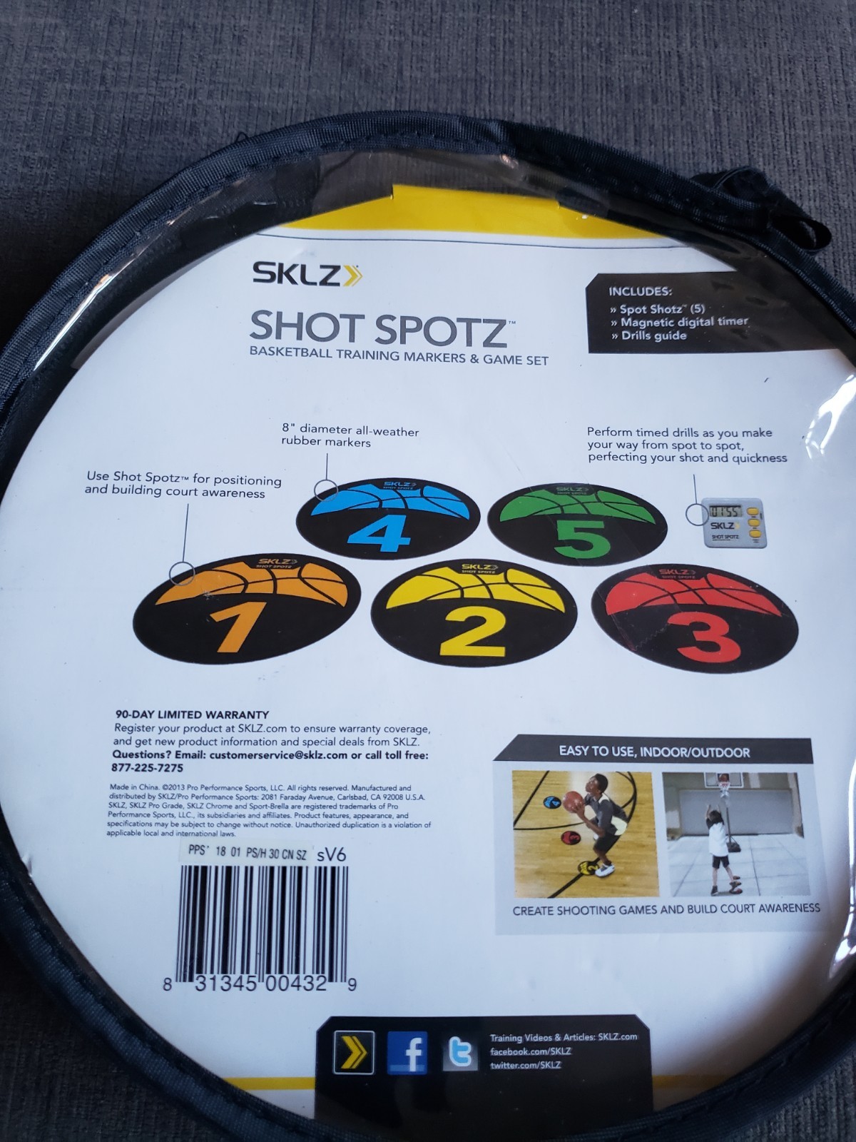 SKLZ Shot Spotz Game Set Basketball Training Markers & Digital Timer