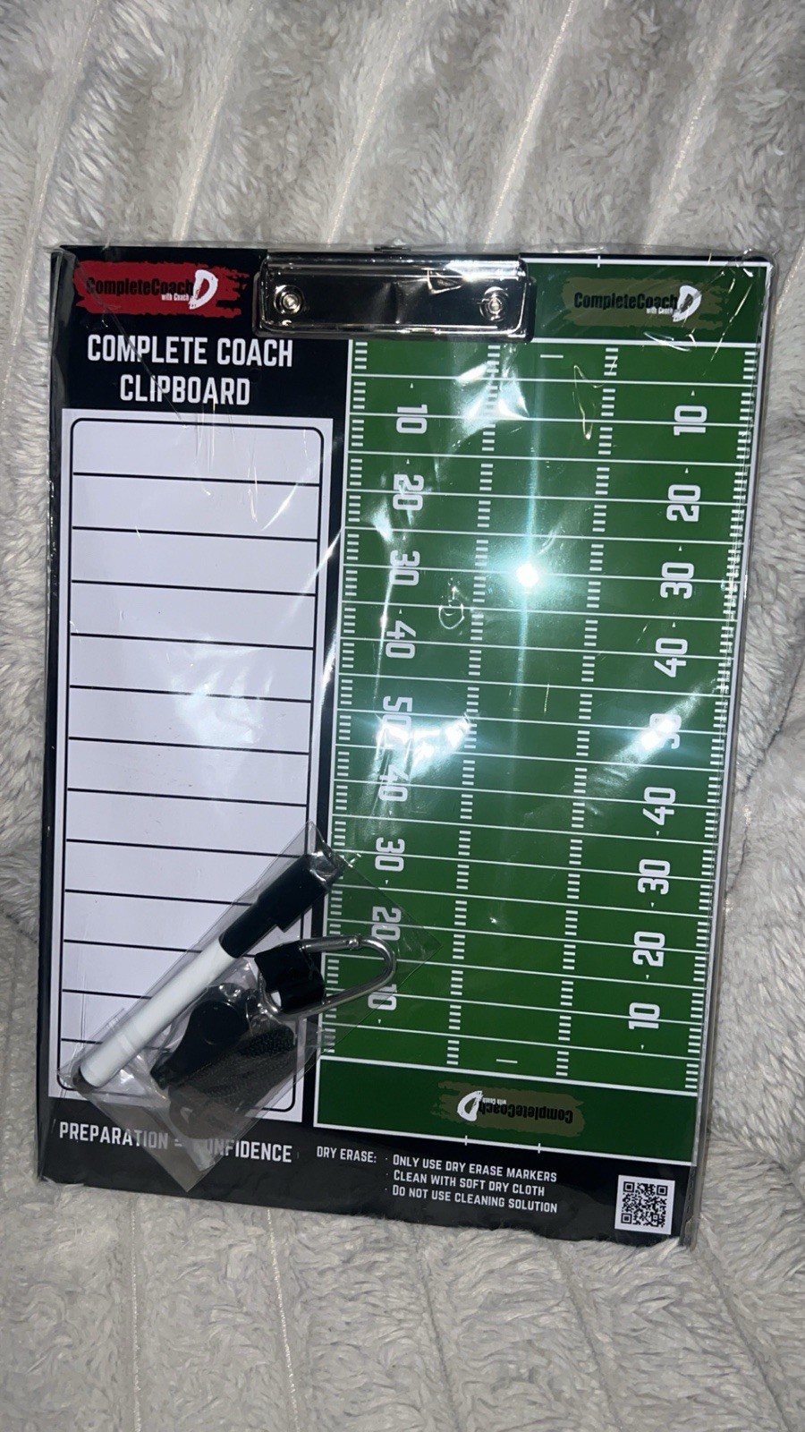 Double-Sided Football Dry Erase Clipboard for Coaches, Ideal Coach Gift