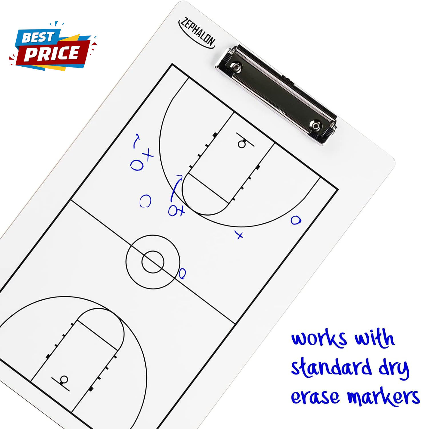 Dry Erase Basketball Clipboard for Coaches Double Sided Board, Sports Coaching