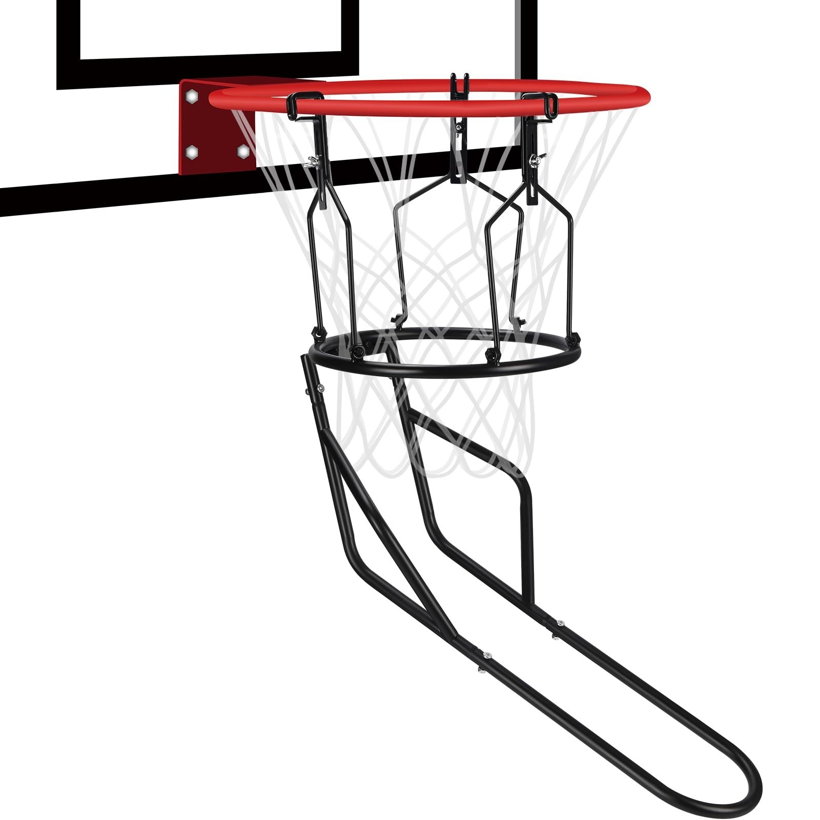 Heavy Duty Basketball Return Attachment – Durable Rebounder with 3 Stable Hooks