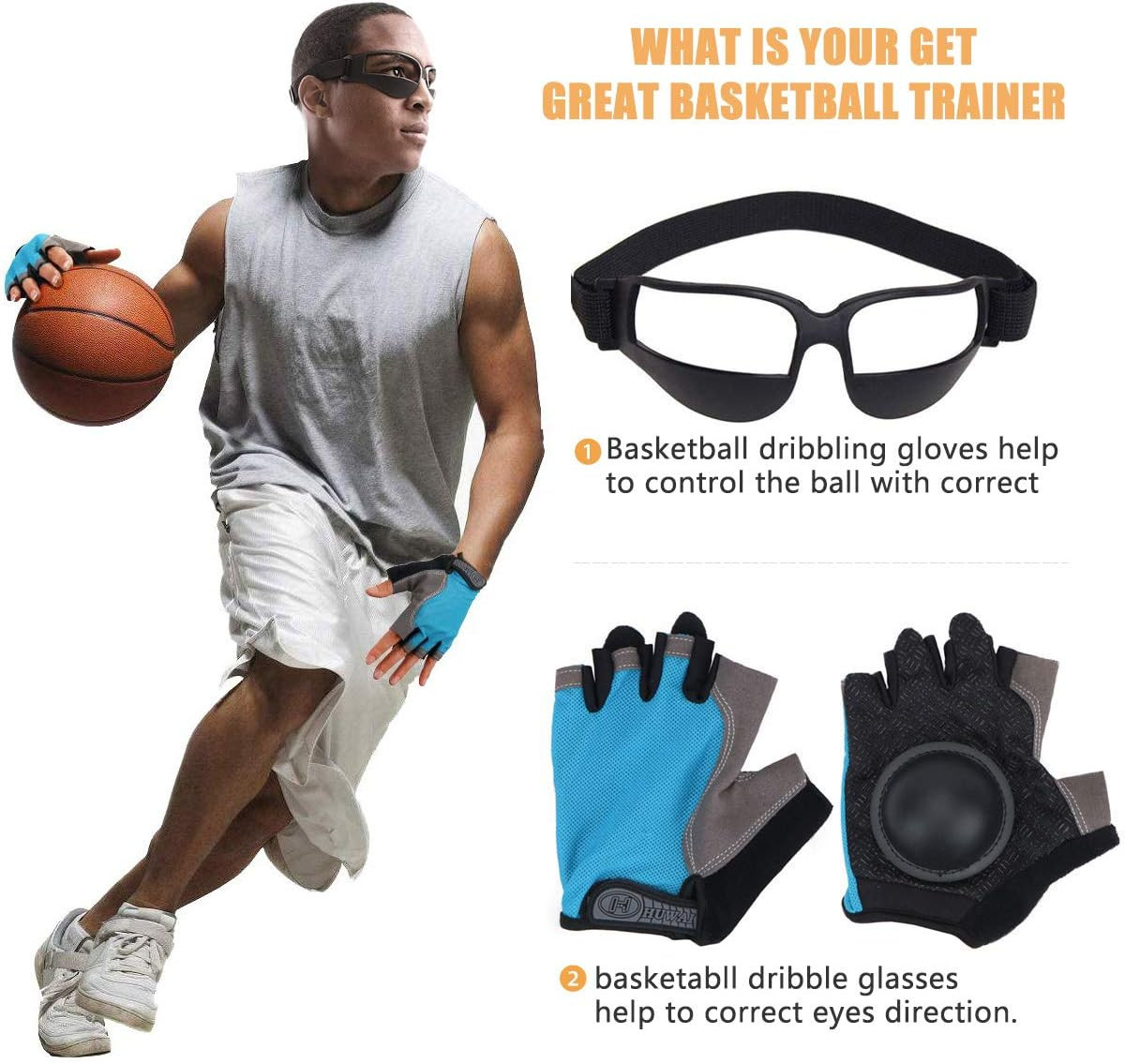 Basketball Dribbling Training Gloves and Goggles for All Ages