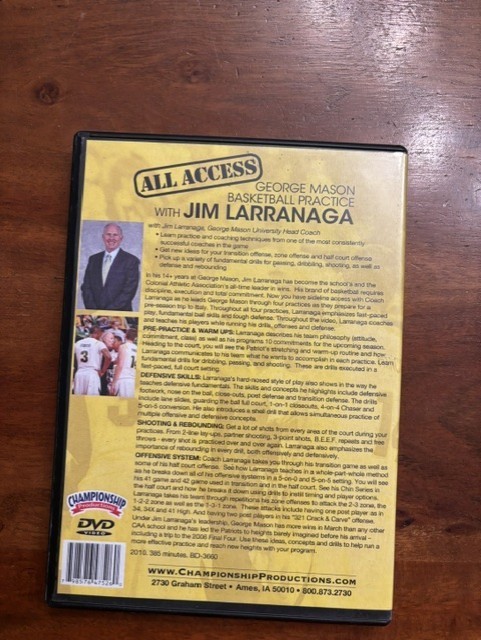 Jim Larranaga All Access George Mason Basketball Practice Coaching DVD