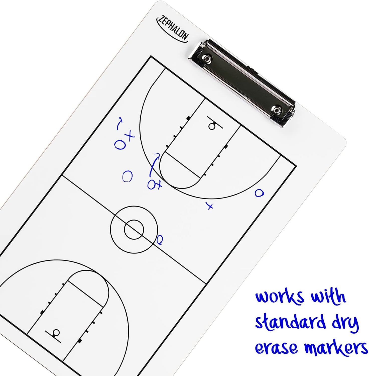 Dry Erase Basketball Clipboard for Coaches Double Sided Board, Sports Coaching (