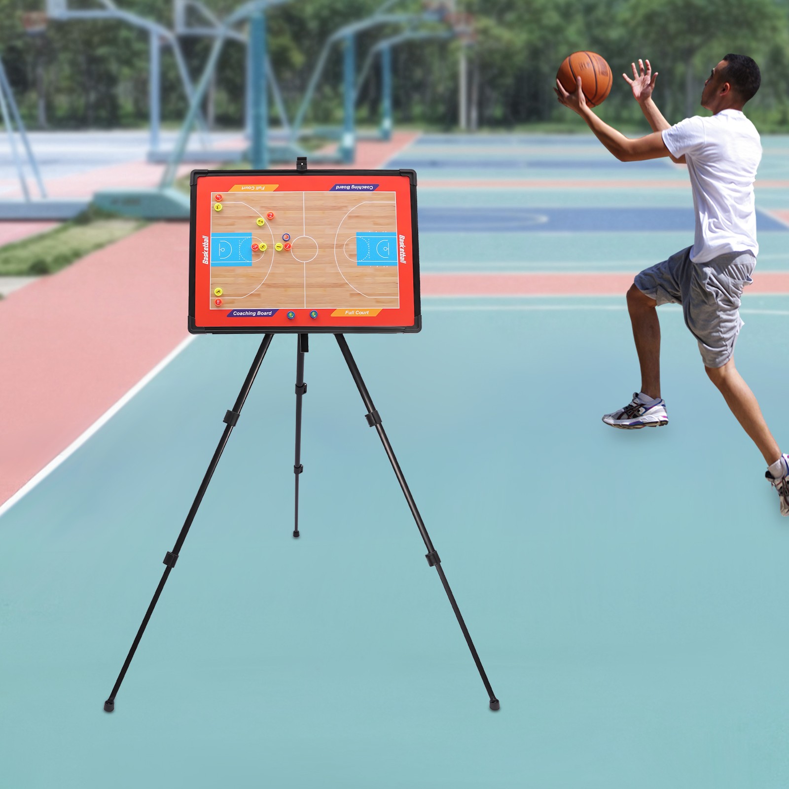 Magnetic Tactical Display Board for Basketball Coaching with Portable Stand