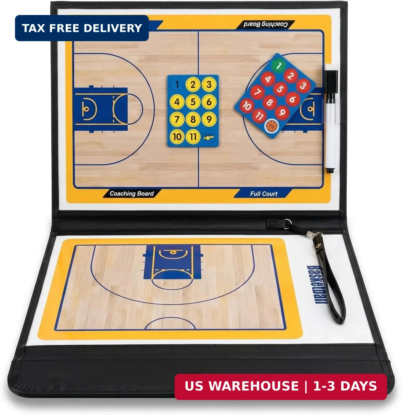 Basketball Clipboard for Coaches, Magnetic Basketball Coaching Board with Player