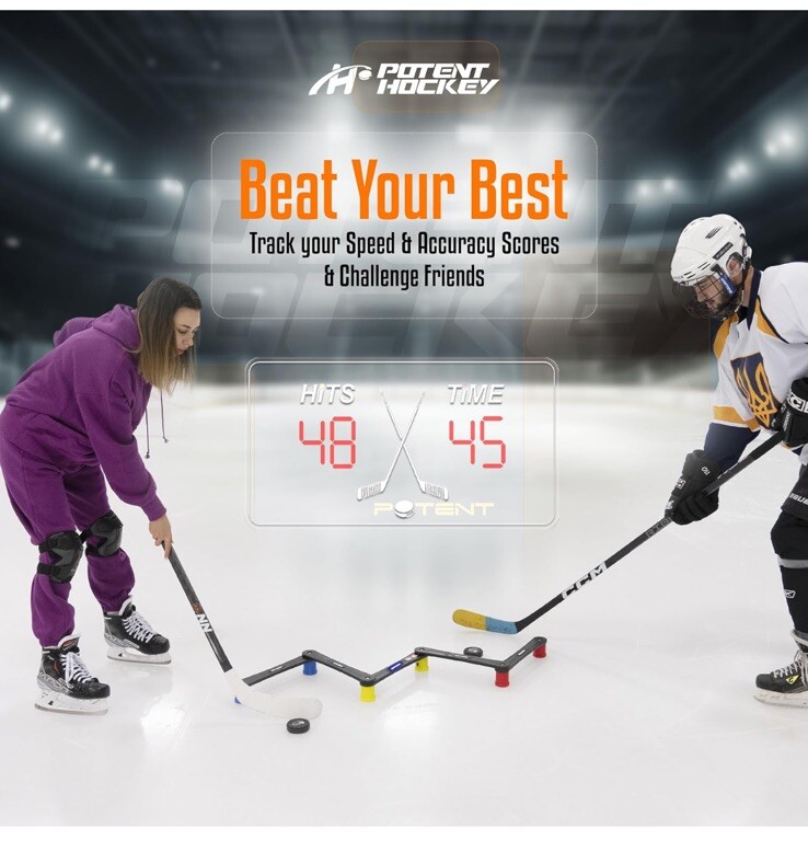 Potent Hockey Training Equipment – Digital Stickhandling Trainer – Portable Ge1