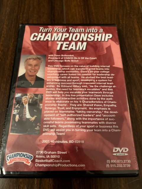Turn Your Team into a Championship Team Dave Bollwinkel Basketball Coaching DVD