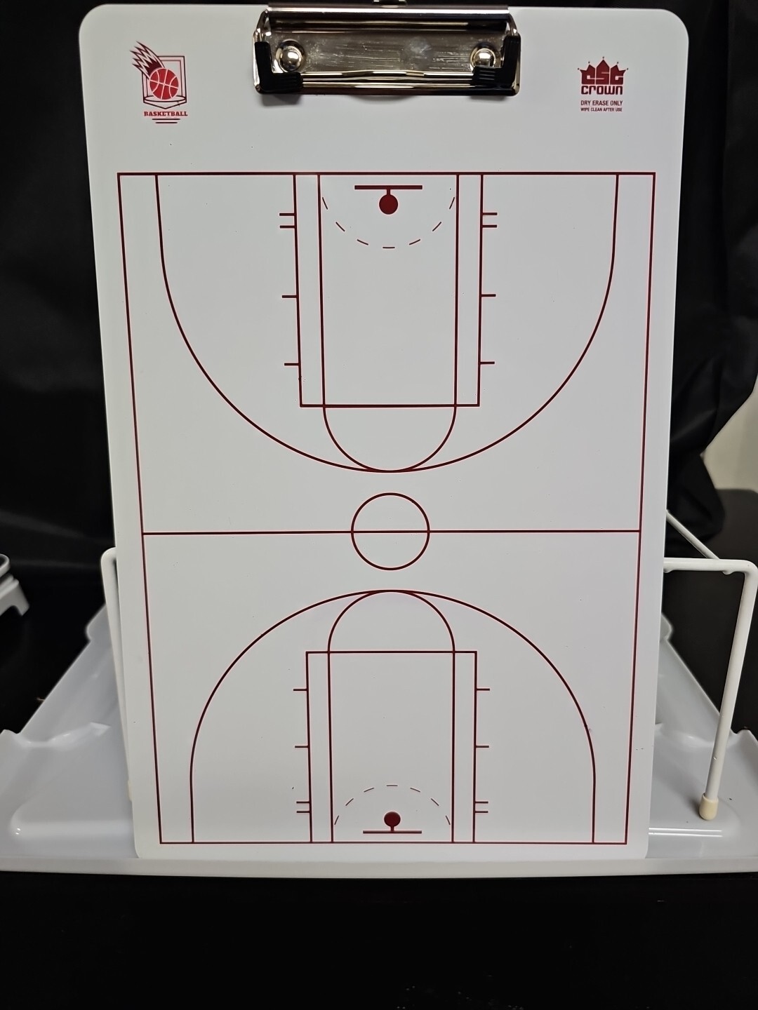 Dry Erase Basketball Clipboard for Coaches – Double Sided With Paperclip