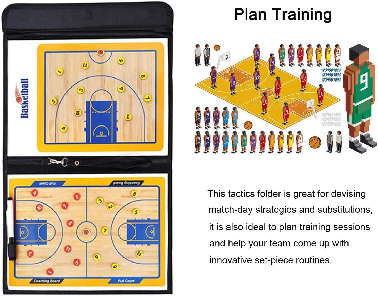 Hot major Basketball Coaching Board Coaches Clipboard Tactical Magnetic BoardKit