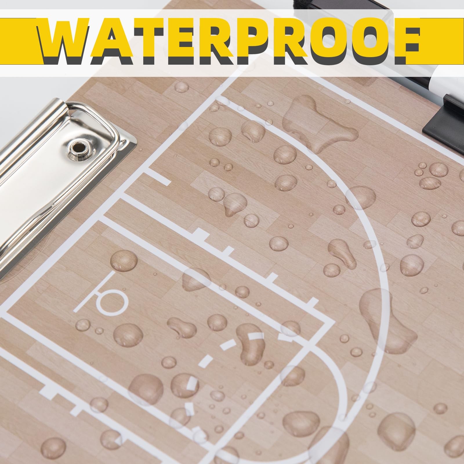 WISYOK Double-Sided Basketball Coaching Clipboard, Dry Erase Board for Coaches,