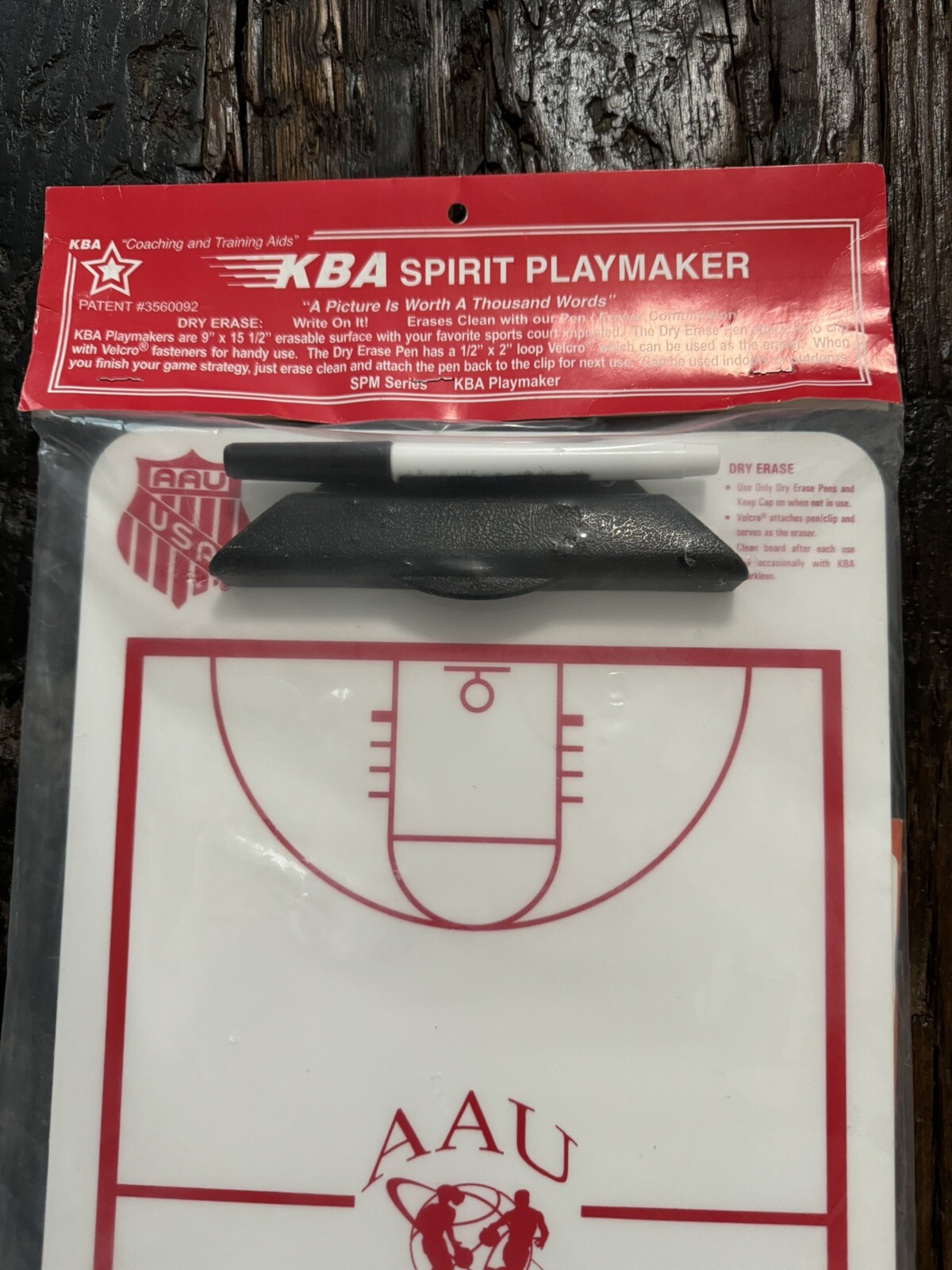 AAU LOGO KBA Spirit Playmaker Basketball Coaching Clip Board Dry Erase Marker