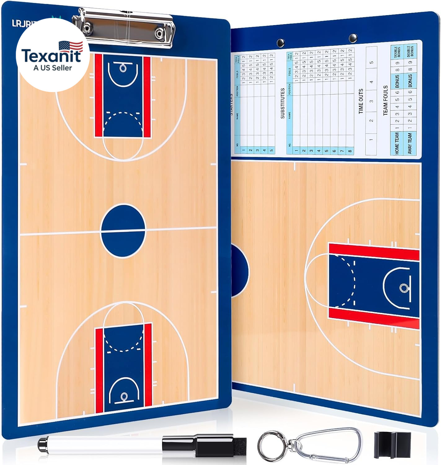 Basketball Dry Erase Coaches Clipboard, Basketball Clipboard for Coaches Double-