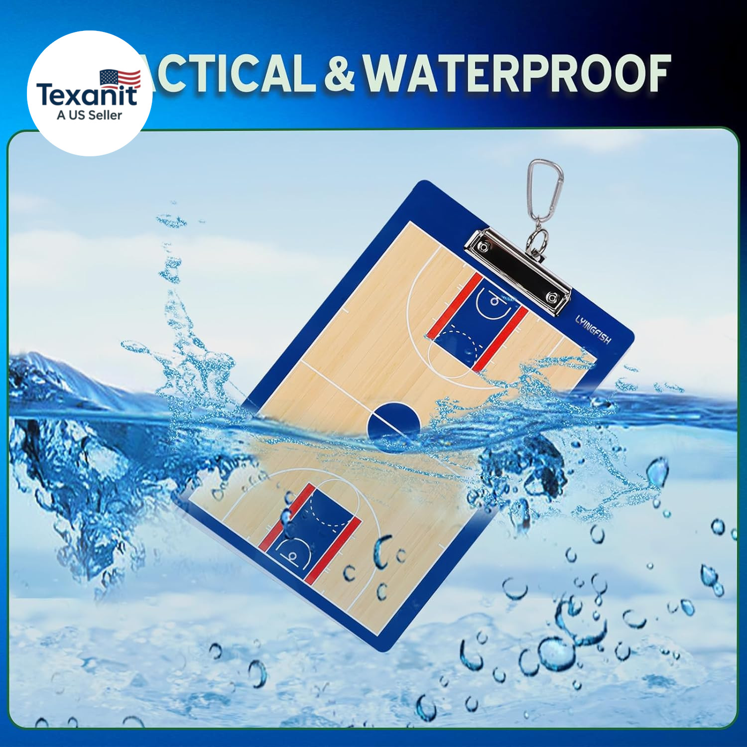 Basketball Dry Erase Coaches Clipboard，Waterproof Basketball Clipboard for Coach