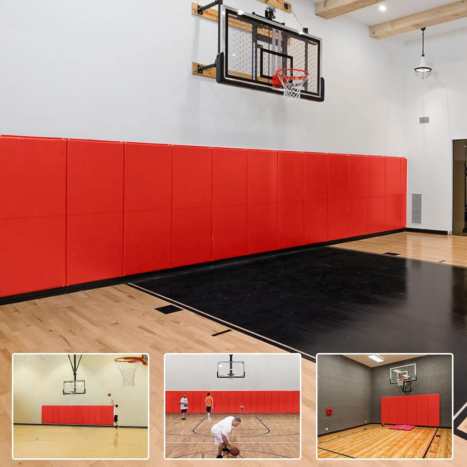 Durable 2″/4″ Thick Foam Wall Pads for Basketball Court Protection, 60″ L x 20″